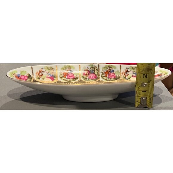 Vintage Royal Vienna 1102 Oval Serving/Relish‎ Tray Courting Couples Gold Trim - Picture 10 of 10